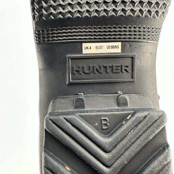 Hunter Navy Matte Waterproof Adjustable Outdoor Pull On Wellie Tall 6 Rain Boot - Picture 8 of 8